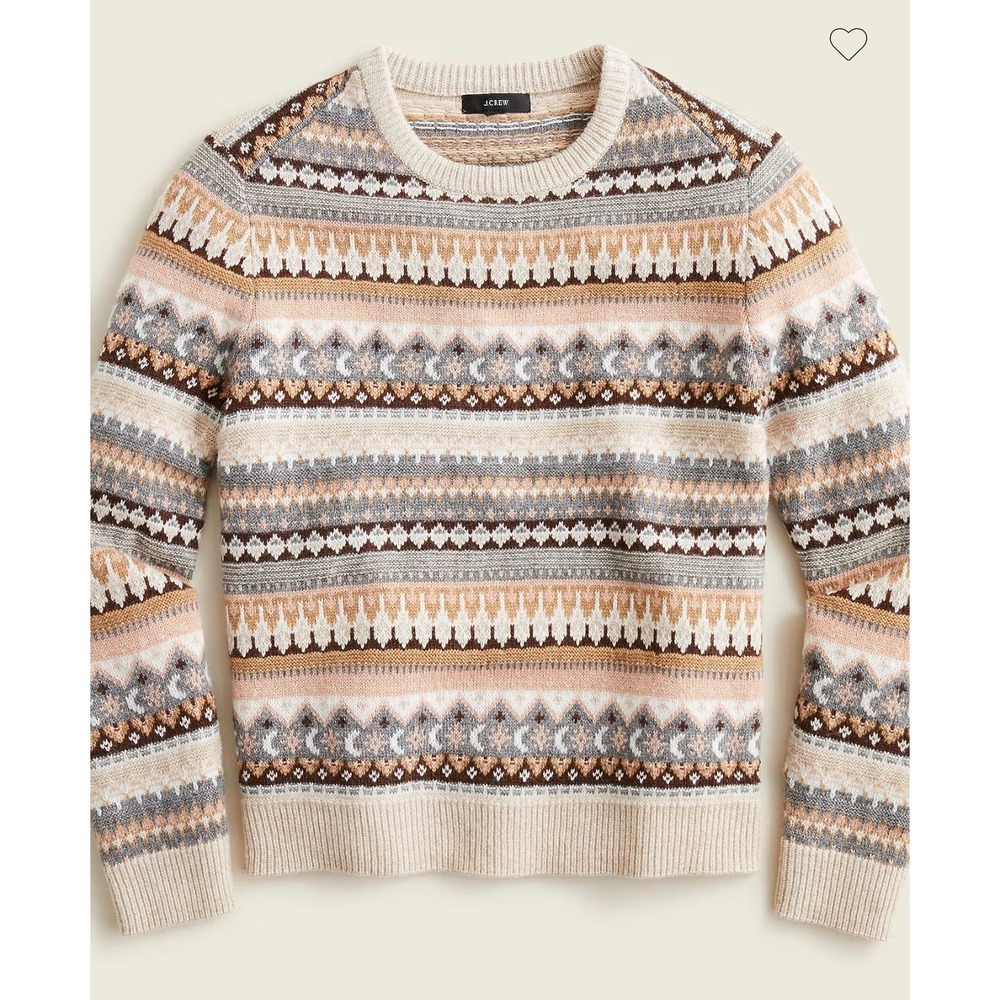 J.Crew Fair Isle‎ Sweater Womens Large Multicolor Excellent Lambswool Blend Knit